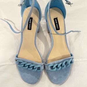 Nine West Light Blue Chain Heels